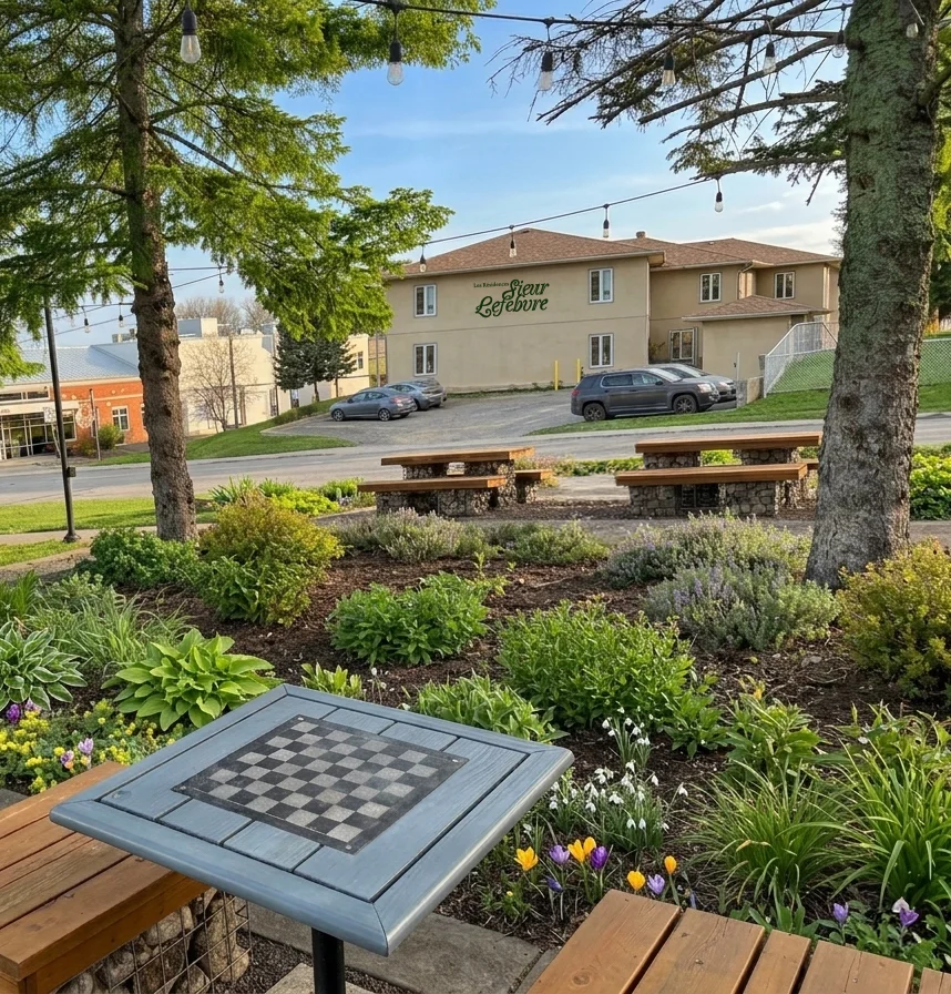 Parc devant les résidences